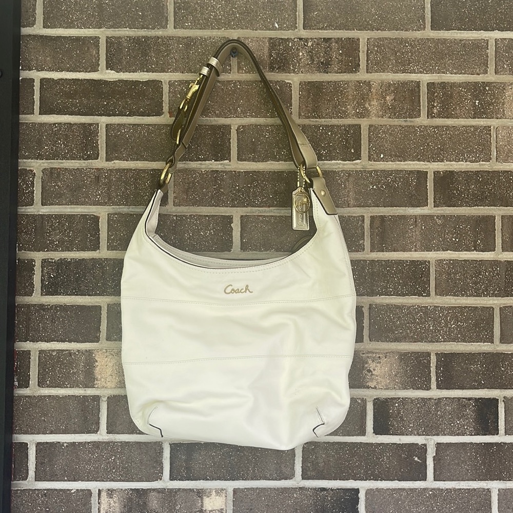 Authentic White Coach Leather Purse